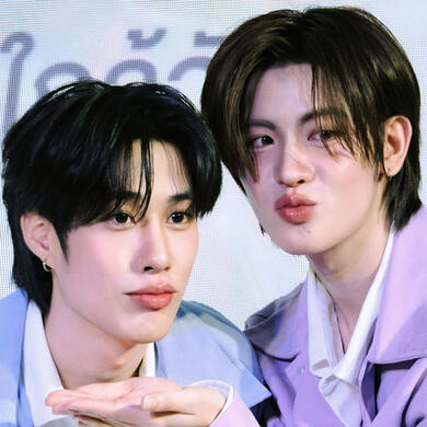 Thai BL (Boys Love) actors Tle Matimun (Left) & FirstOne Wannakorn (Right)