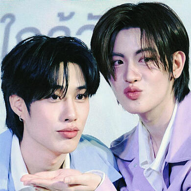 Thai BL (Boys Love) actors Tle Matimun (Left) & FirstOne Wannakorn (Right)